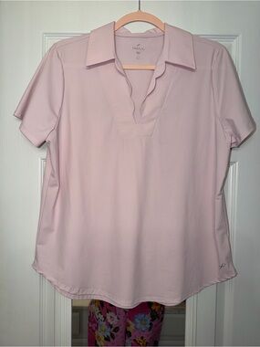 Freely brand athletic polo shirt pink